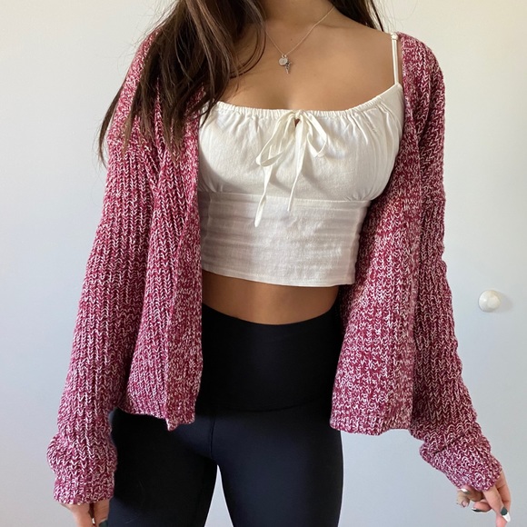 NWOT red knit cardigan - Picture 1 of 5